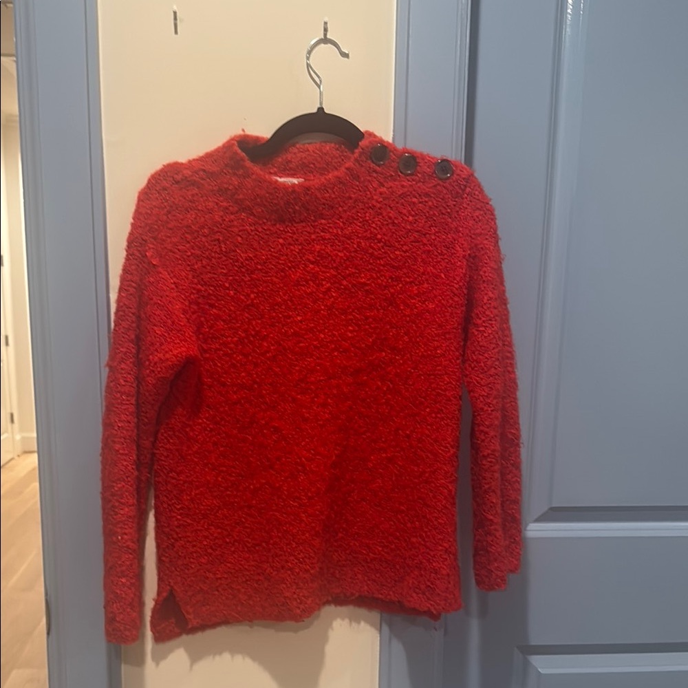 Crewcuts Red Crew Neck Sweater Vibrant Knit Pullover